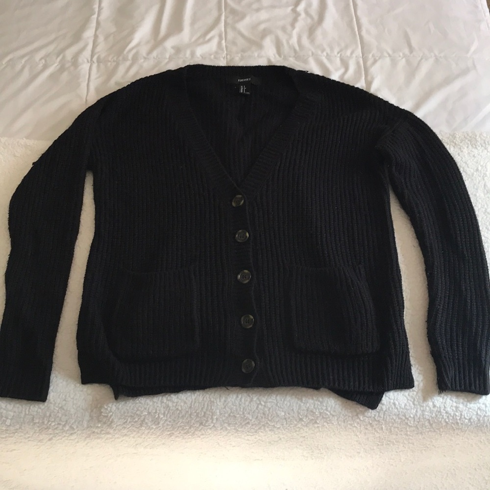 Black knitted cardigan